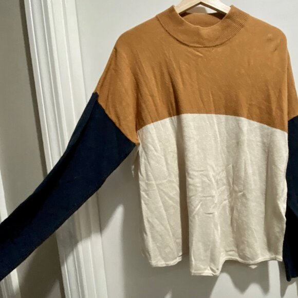 Madewell Ashbury Earthy Retro Preppy Y2K Grandma Boho Mockneck Sweater M - Picture 4 of 7